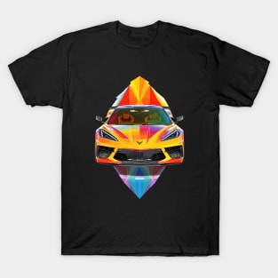 C8 Corvette Supercar Racecar Prism Art Sportscar Muscle Car Corvette C8 T-Shirt